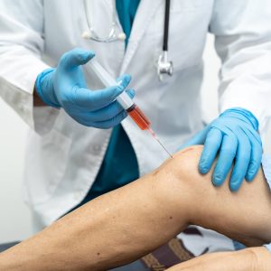 Hyaluronic injection to the knee